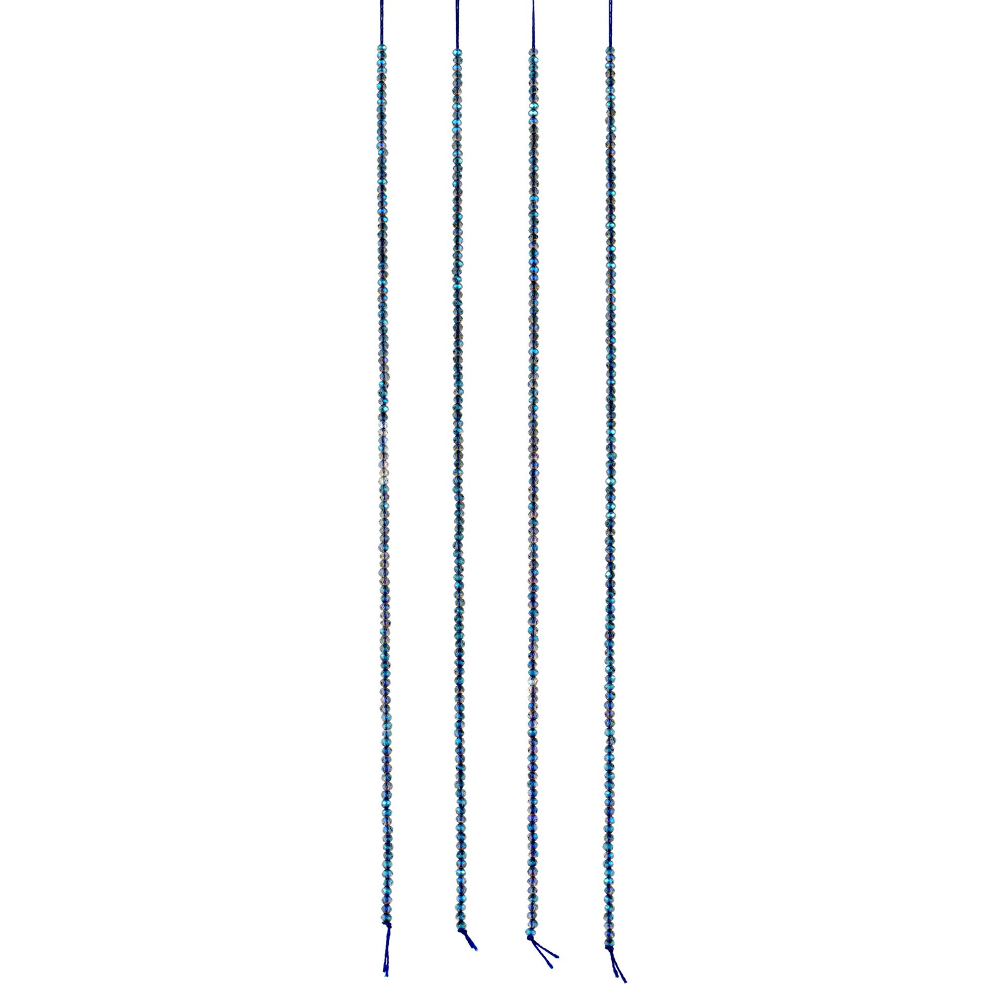Blue Faceted Glass Rondelle Beads, 2mm by Bead Landing™